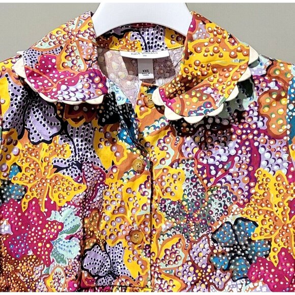 Kika Vargas Women's Size XXS Anemone Multi Bright Color Print Mini Shirt Dress - Picture 3 of 9